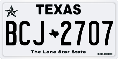 TX license plate BCJ2707