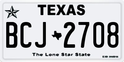 TX license plate BCJ2708