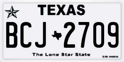 TX license plate BCJ2709