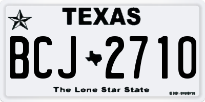 TX license plate BCJ2710