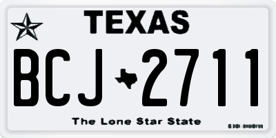 TX license plate BCJ2711