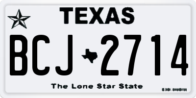 TX license plate BCJ2714