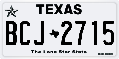 TX license plate BCJ2715