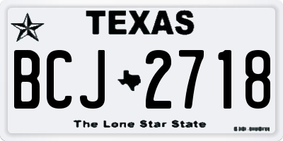 TX license plate BCJ2718