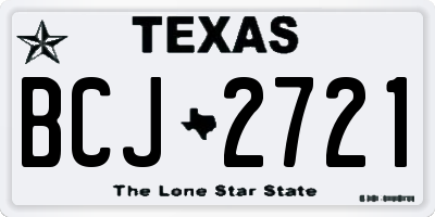 TX license plate BCJ2721