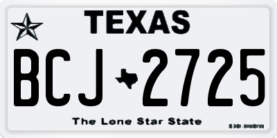 TX license plate BCJ2725