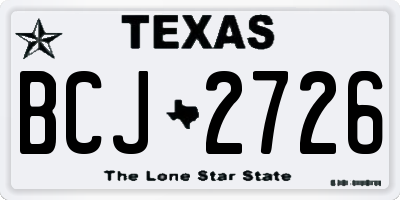 TX license plate BCJ2726
