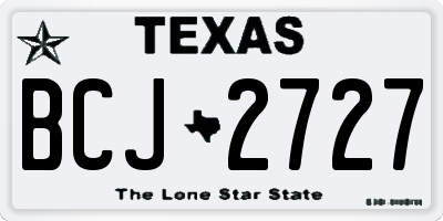 TX license plate BCJ2727