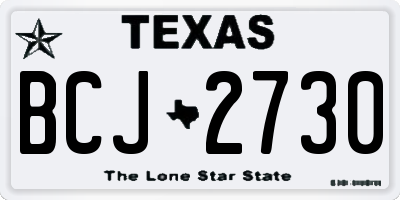 TX license plate BCJ2730