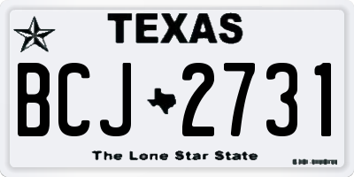 TX license plate BCJ2731