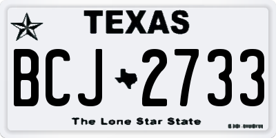 TX license plate BCJ2733