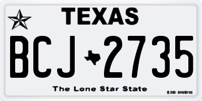 TX license plate BCJ2735
