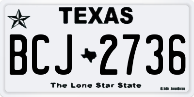 TX license plate BCJ2736