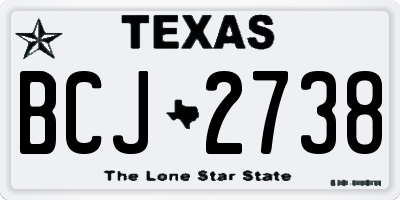TX license plate BCJ2738