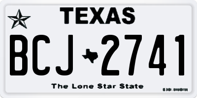 TX license plate BCJ2741