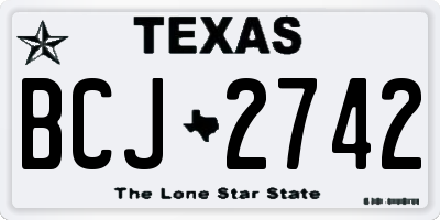 TX license plate BCJ2742