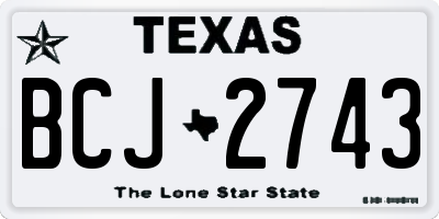 TX license plate BCJ2743