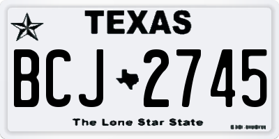 TX license plate BCJ2745