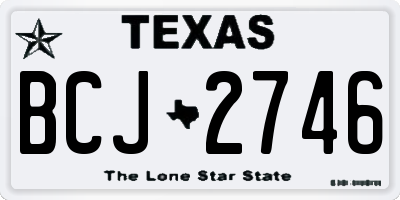 TX license plate BCJ2746