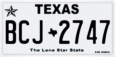 TX license plate BCJ2747