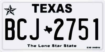 TX license plate BCJ2751