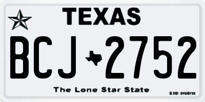 TX license plate BCJ2752