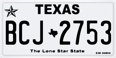 TX license plate BCJ2753