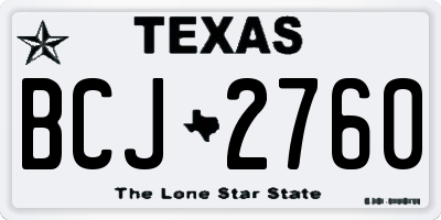 TX license plate BCJ2760
