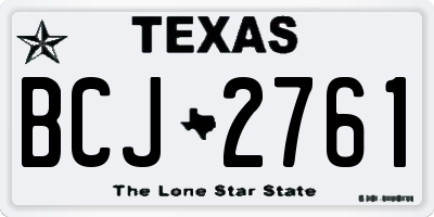 TX license plate BCJ2761