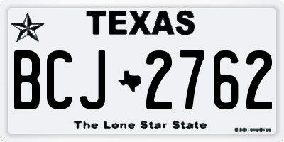 TX license plate BCJ2762