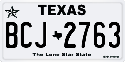 TX license plate BCJ2763