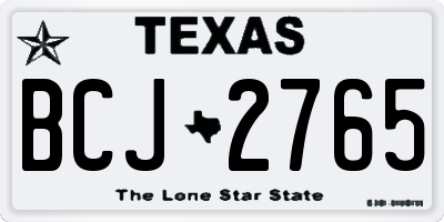 TX license plate BCJ2765