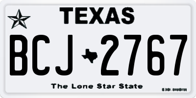 TX license plate BCJ2767
