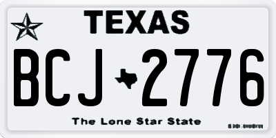 TX license plate BCJ2776