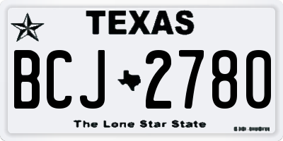 TX license plate BCJ2780