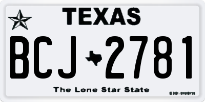 TX license plate BCJ2781