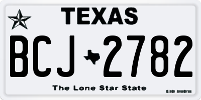 TX license plate BCJ2782