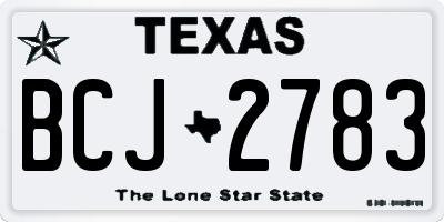 TX license plate BCJ2783