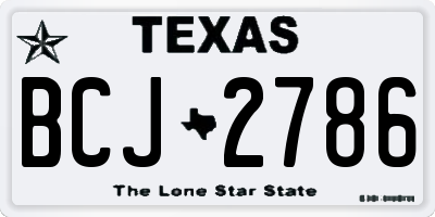 TX license plate BCJ2786
