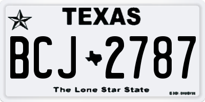 TX license plate BCJ2787