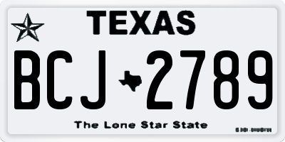TX license plate BCJ2789