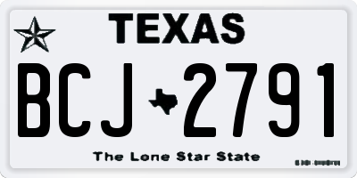 TX license plate BCJ2791