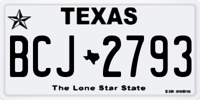 TX license plate BCJ2793
