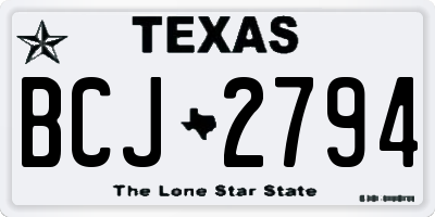 TX license plate BCJ2794