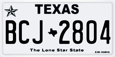 TX license plate BCJ2804