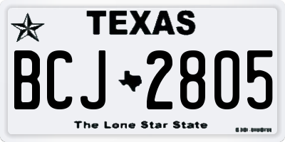 TX license plate BCJ2805