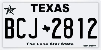 TX license plate BCJ2812