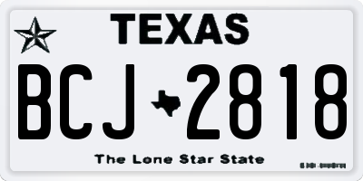 TX license plate BCJ2818