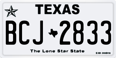 TX license plate BCJ2833