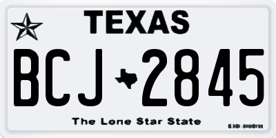 TX license plate BCJ2845